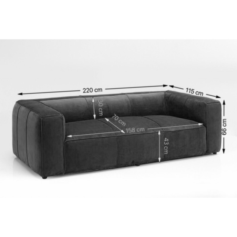 Canapé Cubetto 3-places crème 220cm