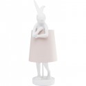 Lampe Animal lapin 50cm blanche et rose Kare Design