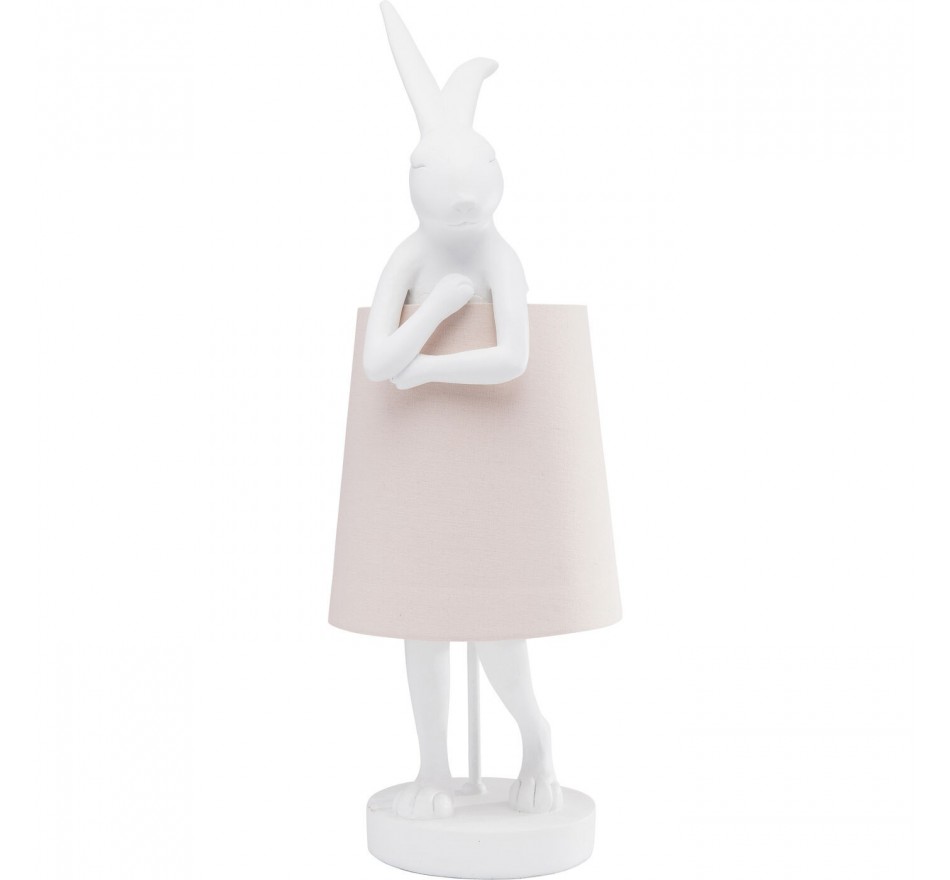 Lampe Animal Rabbit blanche/rose 50cm Kare Design