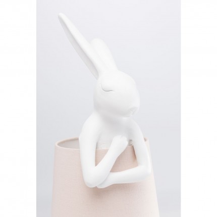 Lampe Animal Rabbit blanche/rose 50cm Kare Design