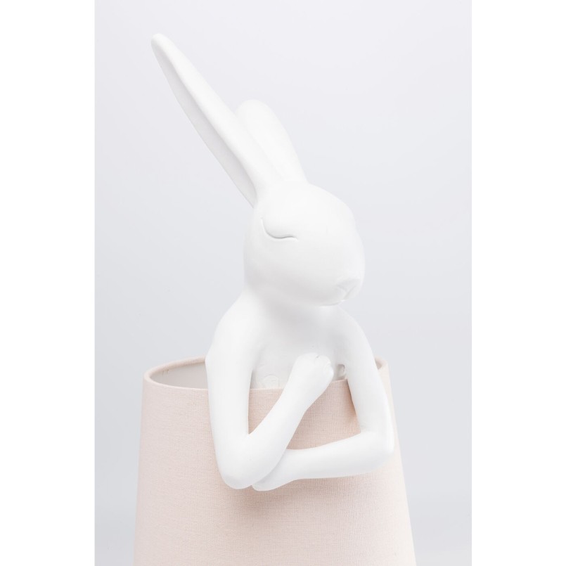 Lampe Animal Rabbit blanche/rose 50cm Kare Design