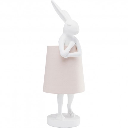 Lampe Animal lapin blanche et rose 50cm Kare Design