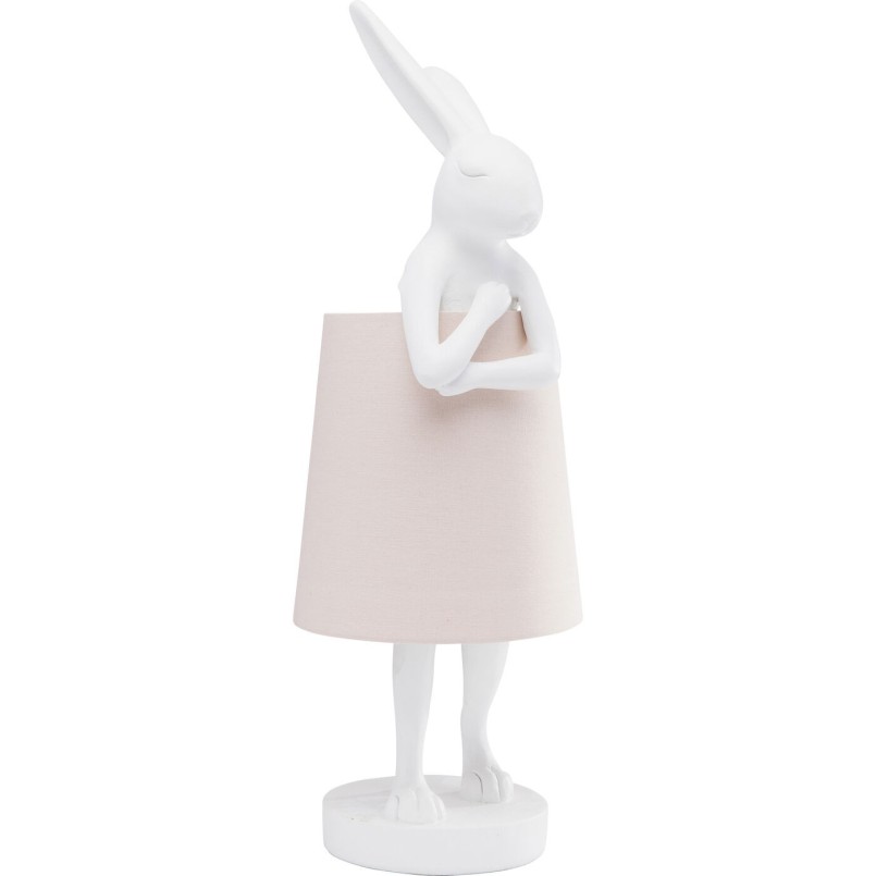 Lampe Animal Rabbit blanche/rose 50cm Kare Design