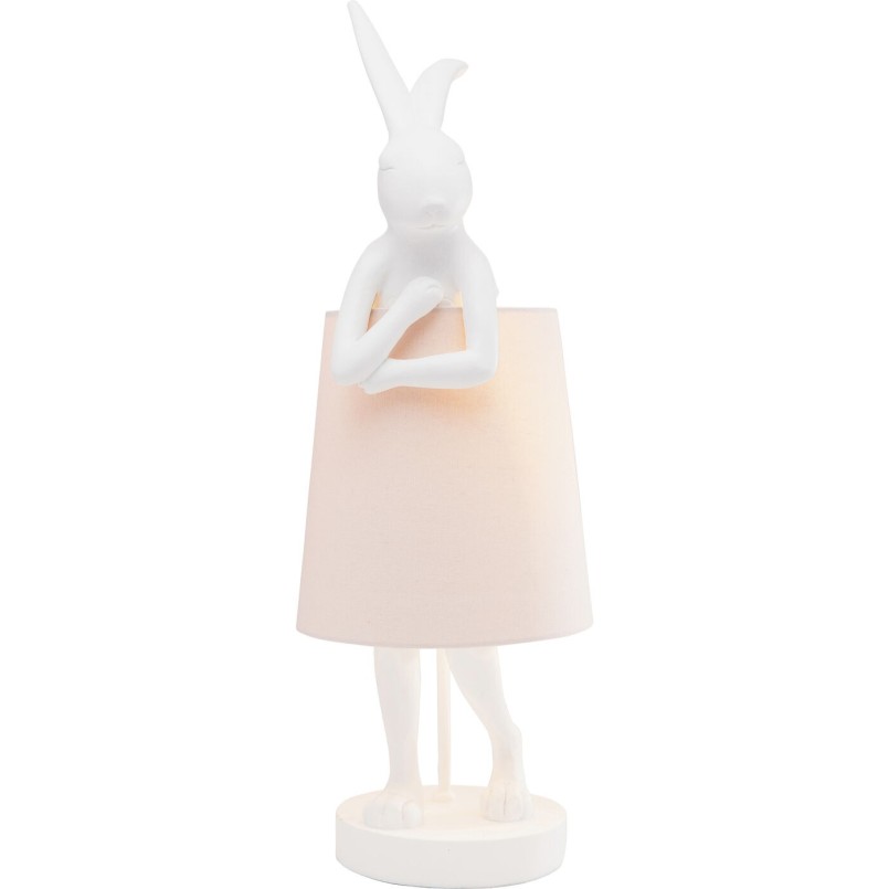 Lampe Animal Rabbit blanche/rose 50cm Kare Design