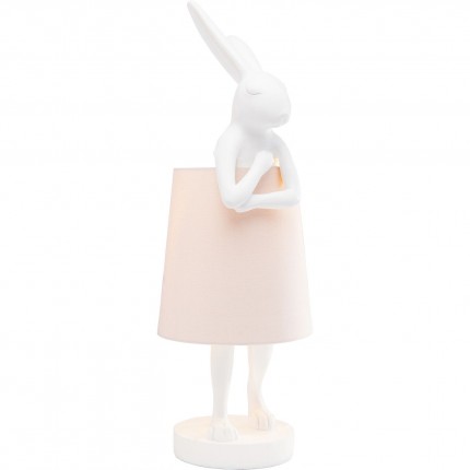 Lampe Animal lapin blanche et rose 50cm Kare Design