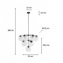 Suspension Lasmina 10 globes noire Kare Design
