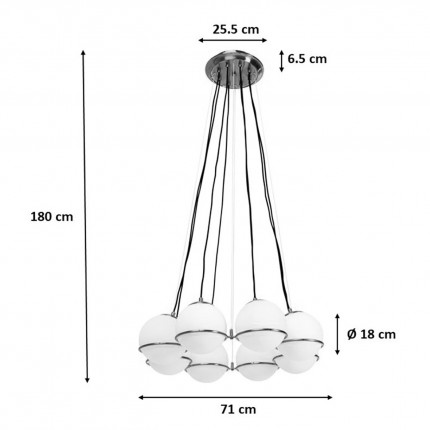 Suspension globes blancs et noirs Kare Design