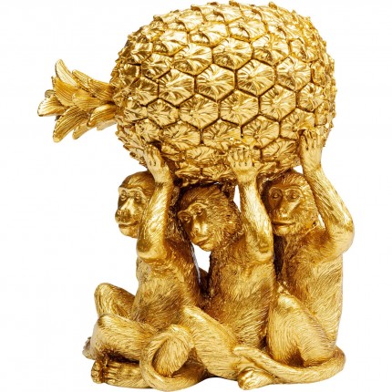 Déco trio singes dorés ananas Kare Design