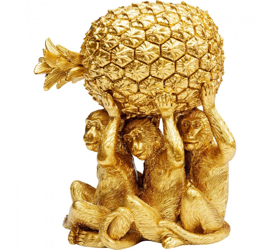 Déco trio singes dorés ananas Kare Design