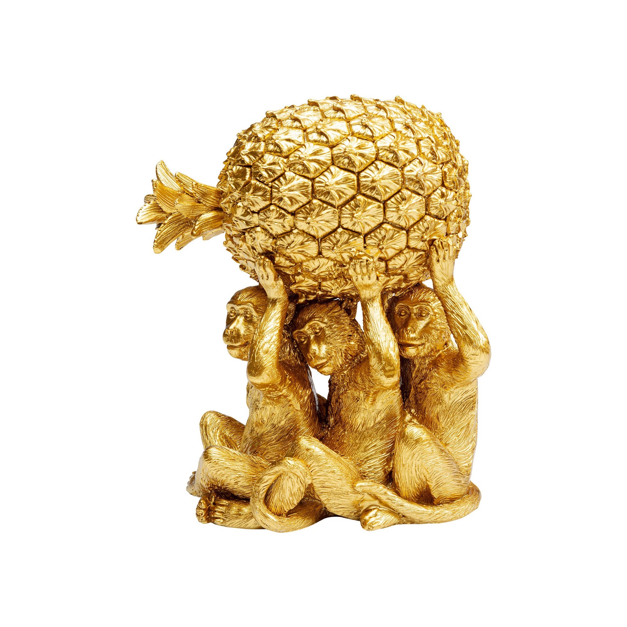 Déco trio singes dorés ananas Kare Design