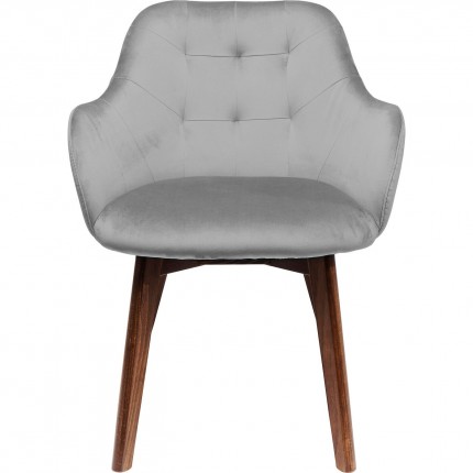Chaise avec accoudoirs Lady velours stitch gris Kare Design Chaise avec accoudoirs Lady velours stitch gris Kare Design