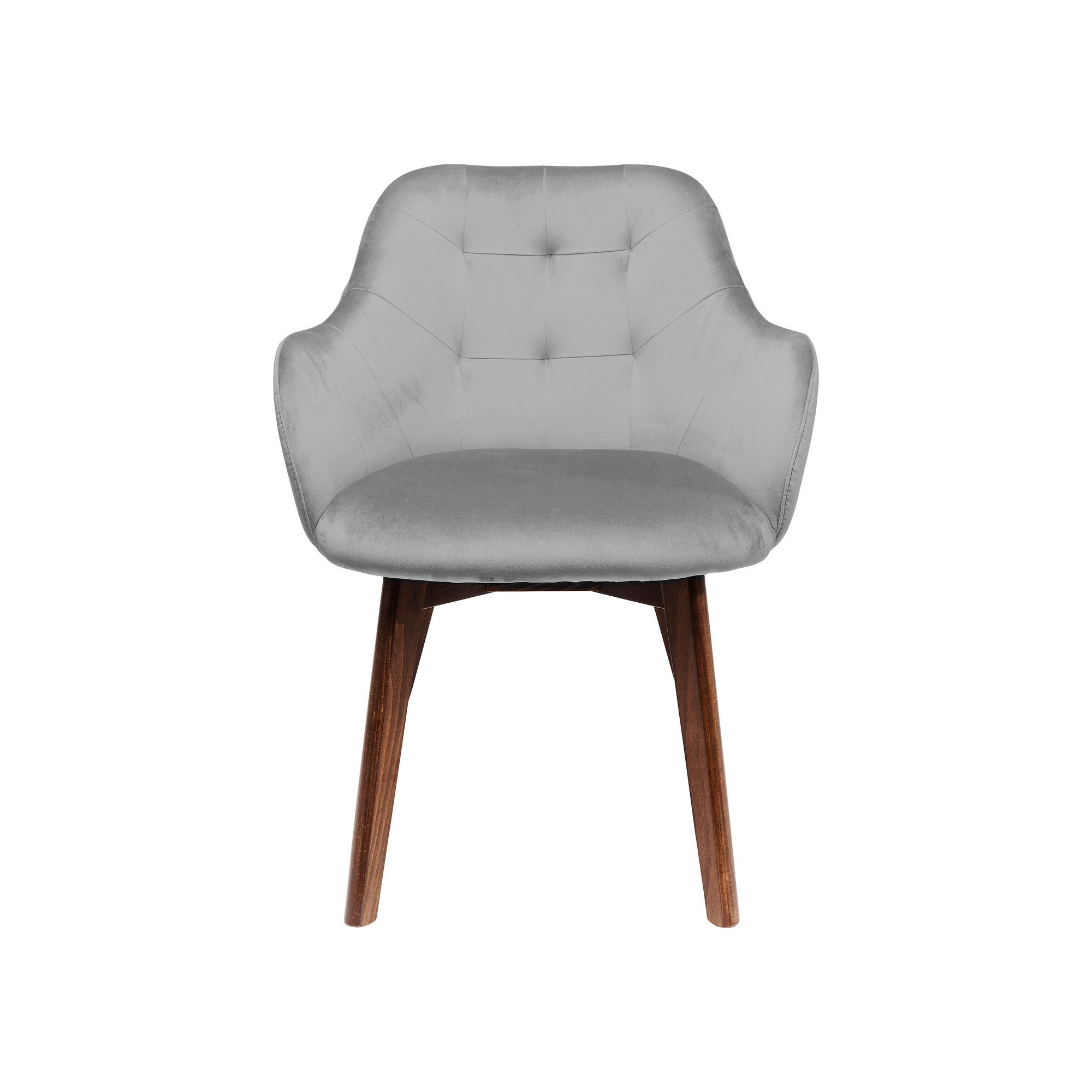 Chaise avec accoudoirs Lady velours stitch gris Kare Design