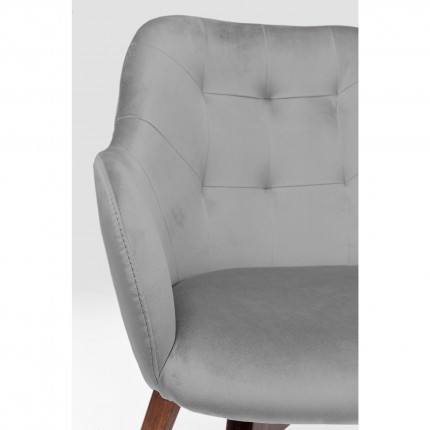 Chaise avec accoudoirs Lady velours stitch gris Kare Design Chaise avec accoudoirs Lady velours stitch gris Kare Design