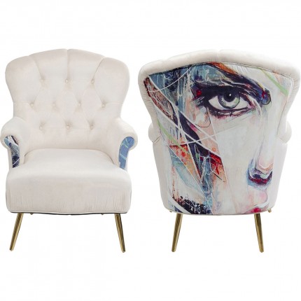 Fauteuil visage femme crème Kare Design