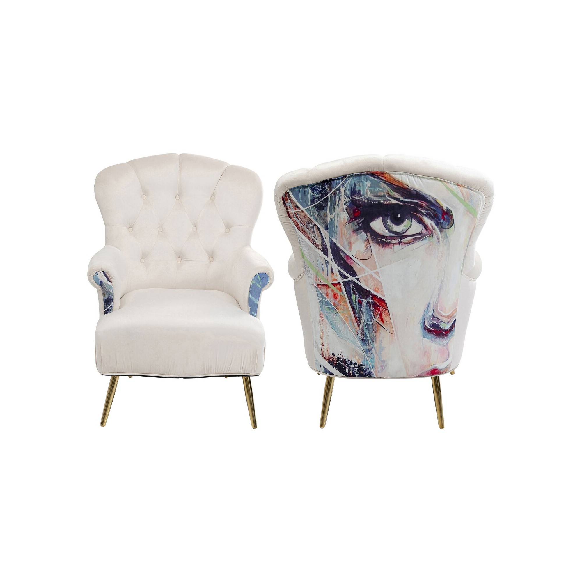 Fauteuil visage femme crème Kare Design