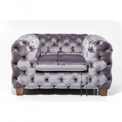 Fauteuil Desire velours gris Kare Design