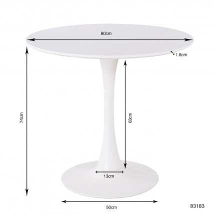 Table Schickeria 80cm blanche Kare Design