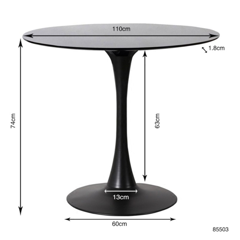 Table Schickeria noire 110cm Kare Design