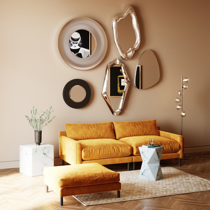 Lampadaire Scal Balls chrome 160cm