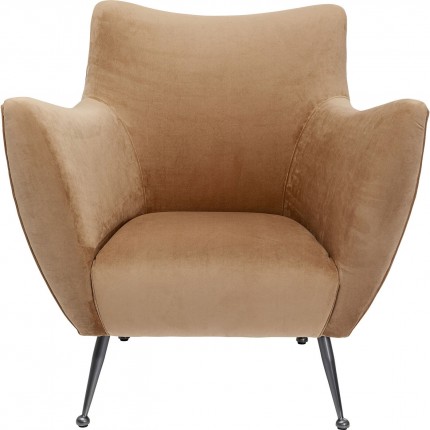 Fauteuil Goldfinger velours taupe Kare Design