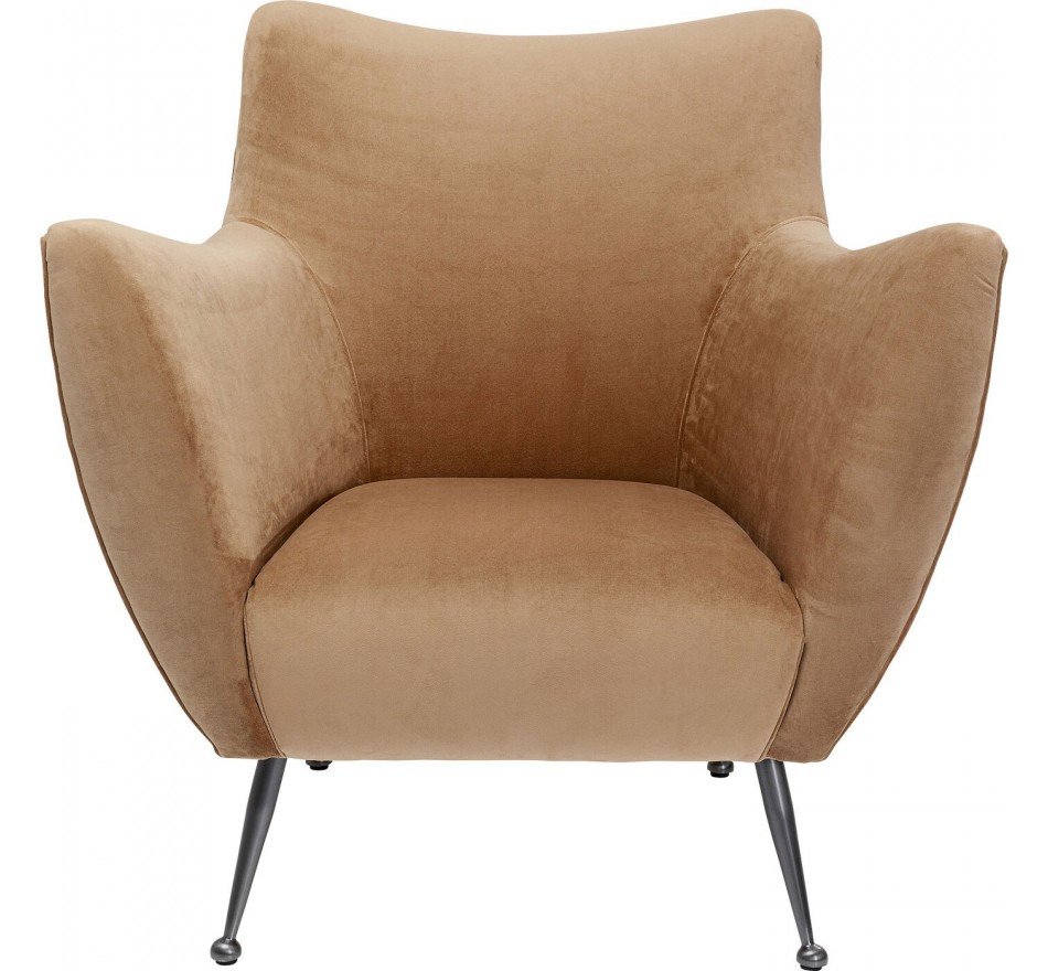 Fauteuil Goldfinger velours taupe Kare Design