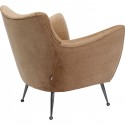 Fauteuil Goldfinger velours taupe Kare Design