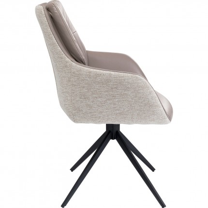 Chaise avec accoudoirs pivotante Amira grise Kare Design