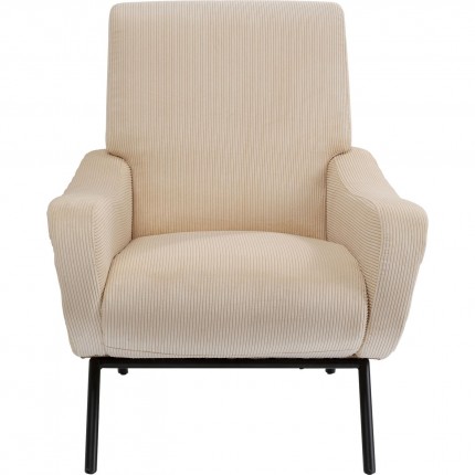 Fauteuil Sunwell côtelé crème Kare Design