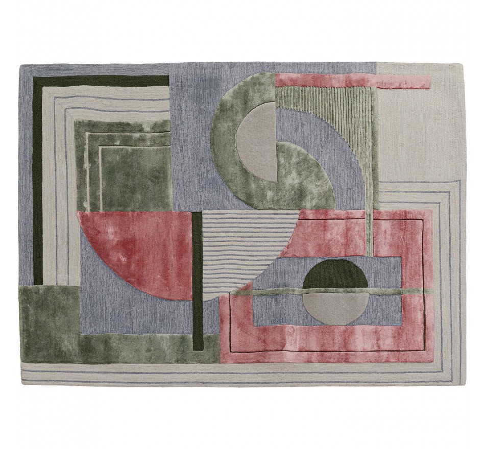 Tapis Cubic vert et rose 240x170cm Kare Design