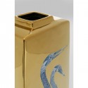 Vase doré grues bleues 29cm Kare Design