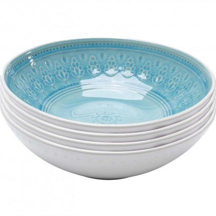 Bols Sicilia bleus 18cm set de 4 Kare Design