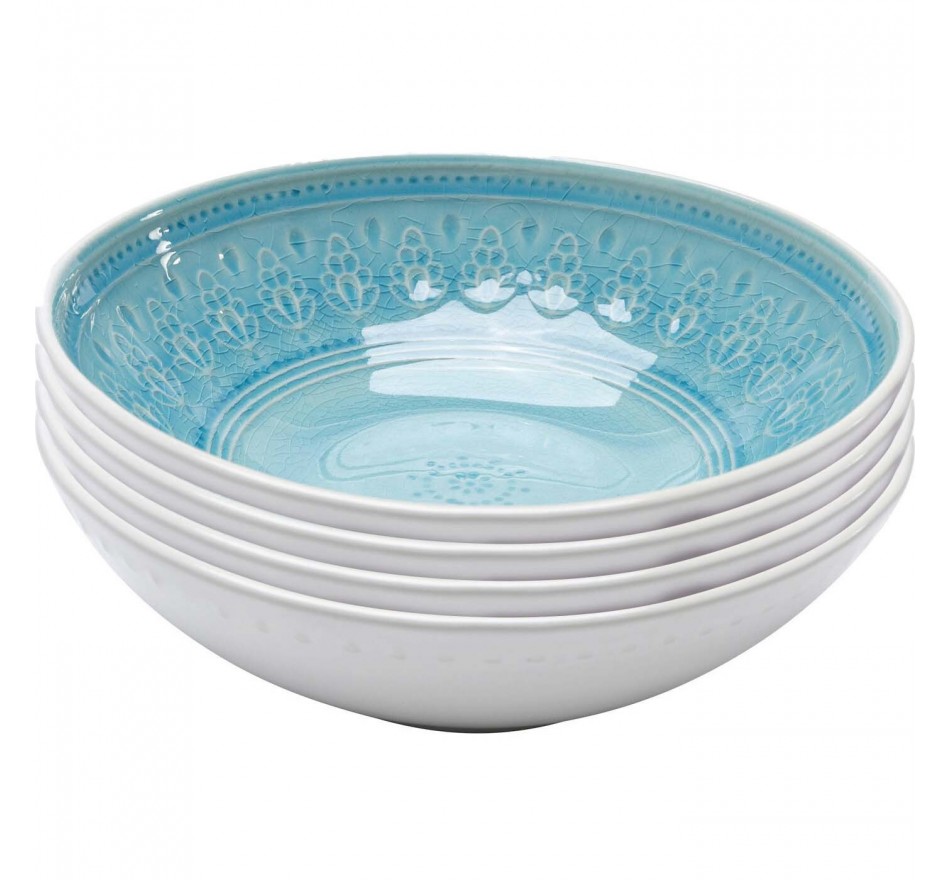 Bols Sicilia bleus 18cm set de 4 Kare Design