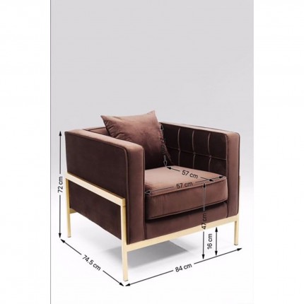 Fauteuil Loft marron velours Kare Design