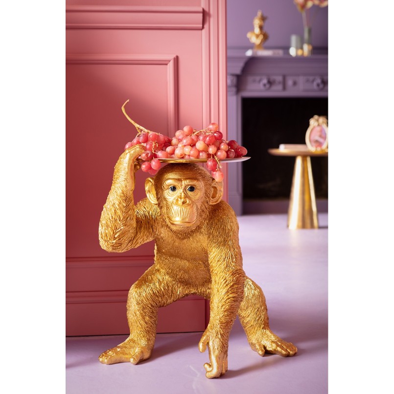 Déco singe porteur doré 52cm Kare Design