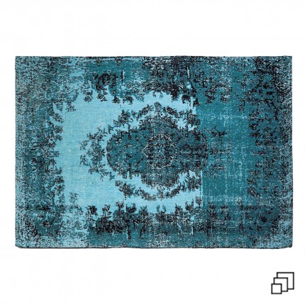 Tapis Kelim Pop bleu Kare Design