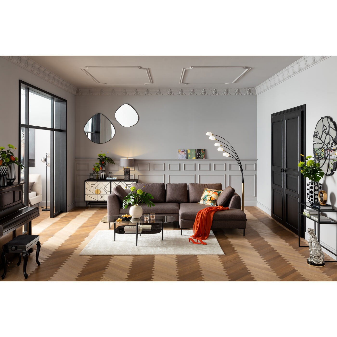 Canapé d'angle Gianna Dolce 290cm droite marron Kare Design
