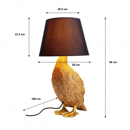 Lampe canard doré et noir Kare Design