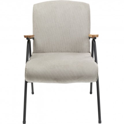 Fauteuil Ryan côtelé gris Kare Design
