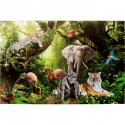 Tableau en verre paradis animaux 150x100cm Kare Design
