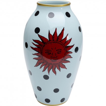 Vase Cohesion bleu soleil rouge 40cm Kare Design