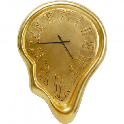 Horloge murale Big Drop dorée 92x127cm Kare Design