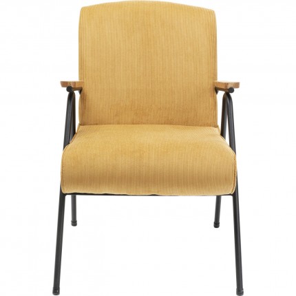 Fauteuil Ryan côtelé jaune Kare Design