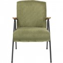 Fauteuil Ryan côtelé vert Kare Design