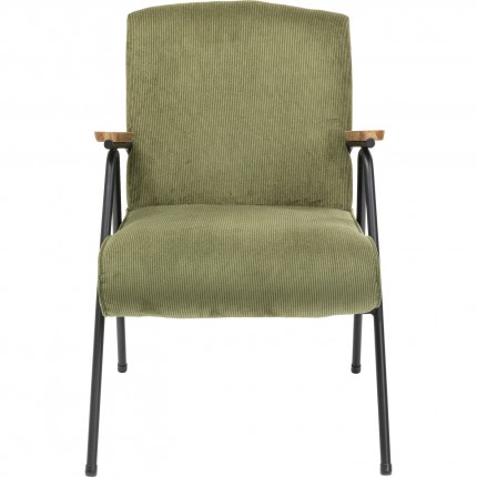 Fauteuil Ryan côtelé vert Kare Design