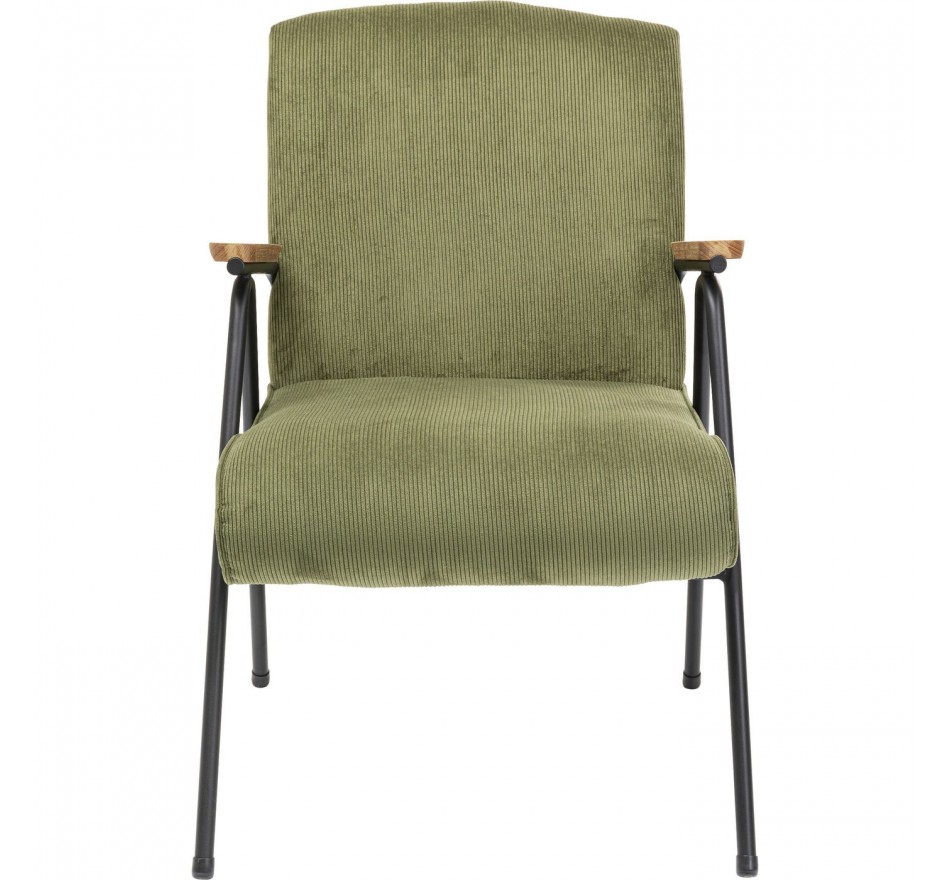 Fauteuil Ryan côtelé vert Kare Design