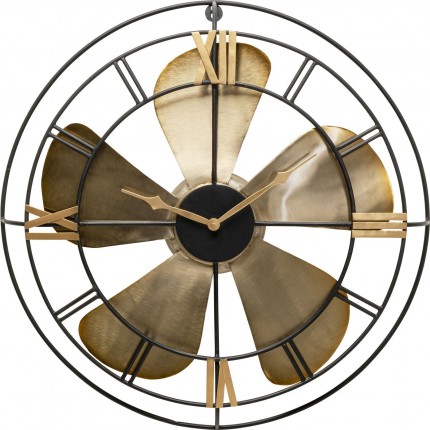 Horloge murale hélice dorée 62cm Kare Design