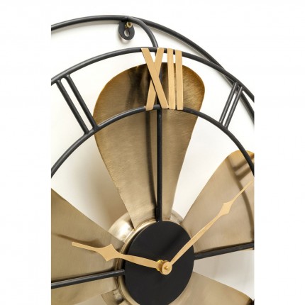 Horloge murale hélice dorée 62cm Kare Design