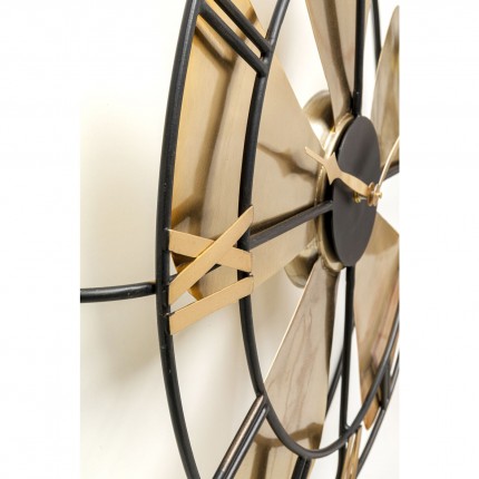 Horloge murale hélice dorée 62cm Kare Design