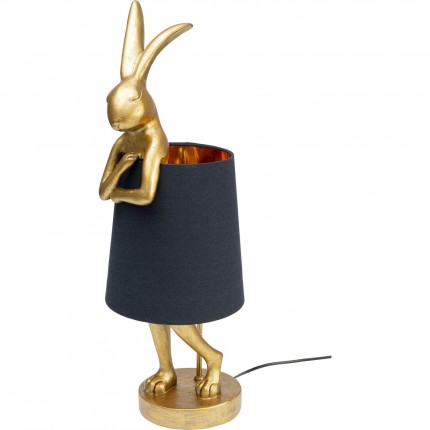 Lampe Animal lapin dorée et noire 68cm Kare Design
