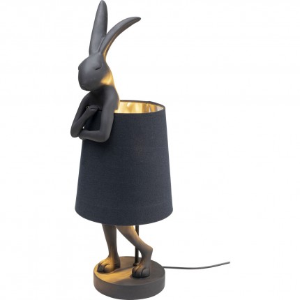 Lampe Animal lapin noire 68cm doré Kare Design